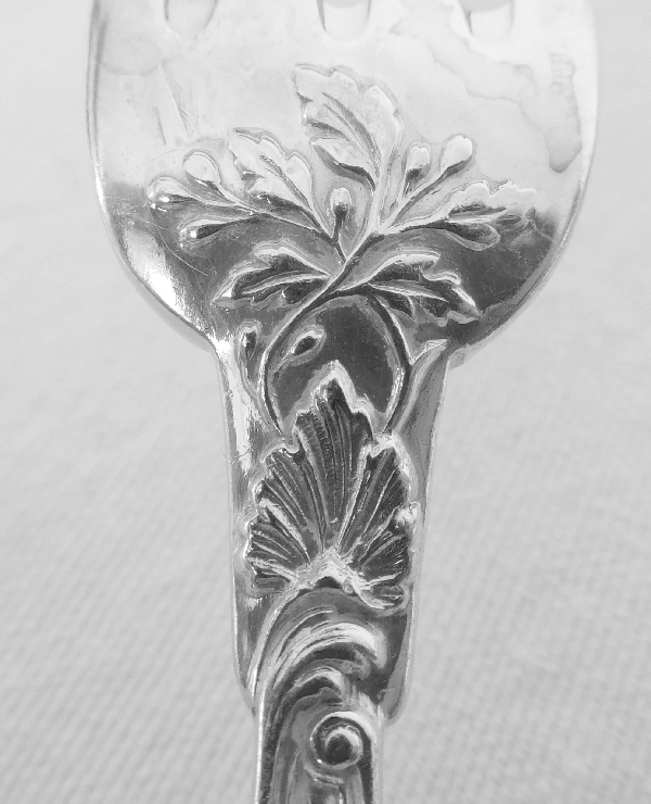 6 sterling silver Louis XV style dessert spoons, silversmith Henri Soufflot