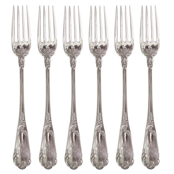 6 sterling Louis XV dessert spoons