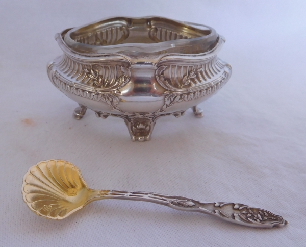 Ravinet & Denfert : 6 Louis XVI style sterling silver and vermeil salt cellars, Majorelle Freres & Cie