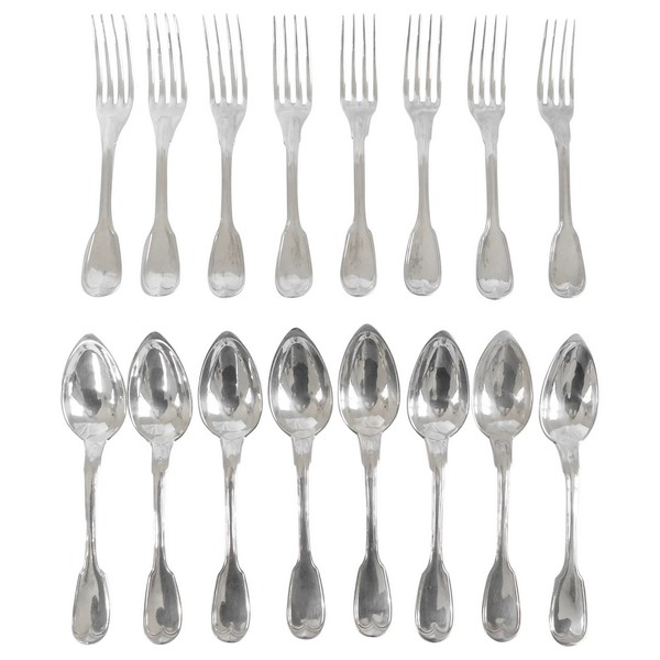 Sterling silver flatware for 8, early 19th century - 1819 - 1838