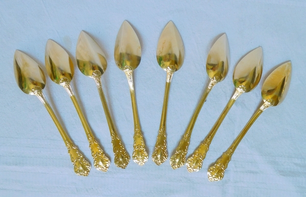 8 vermeil tea spoons, Napoleon III production - mid 19th century circa 1860