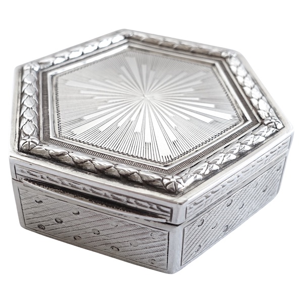 Sterling silver and vermeil box, Directoire style, late 19th century