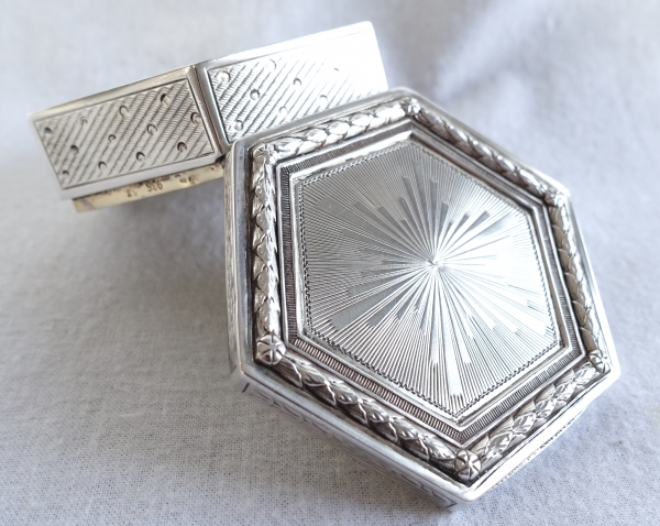 Sterling silver and vermeil box, Directoire style, late 19th century