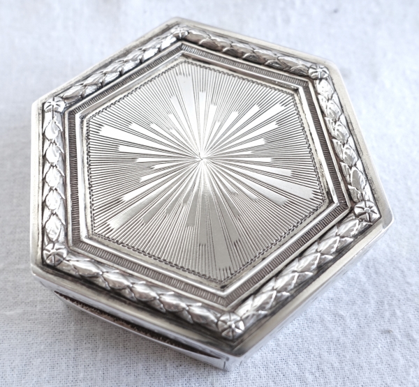 Sterling silver and vermeil box, Directoire style, late 19th century