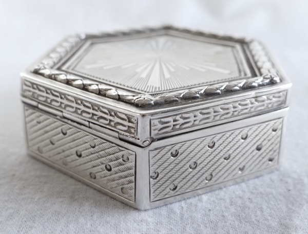 Sterling silver and vermeil box, Directoire style, late 19th century