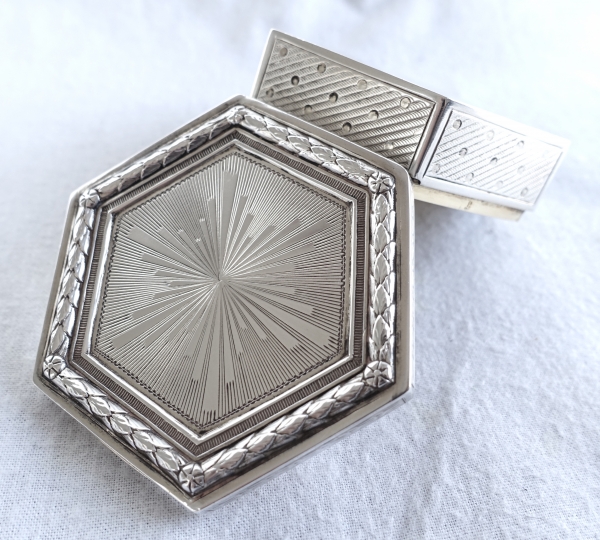 Sterling silver and vermeil box, Directoire style, late 19th century