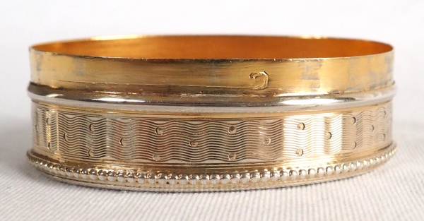 Sterling silver and vermeil pill box, late 19th century