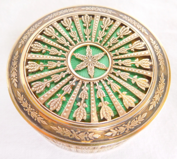 Russian style vermeil, sterling silver and enamel cufflinks box