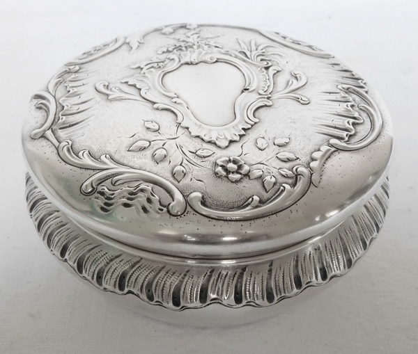 Sterling silver candy box, Louis XV Rococo style, silversmith Puiforcat