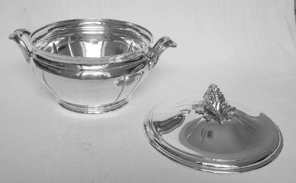 Sterling silver vegetable dish, Louis XV style, silversmith Edmond Tetard