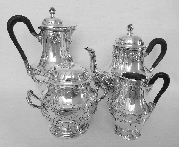 Sterling silver Louis XVI style coffee pot, silversmith Lapar