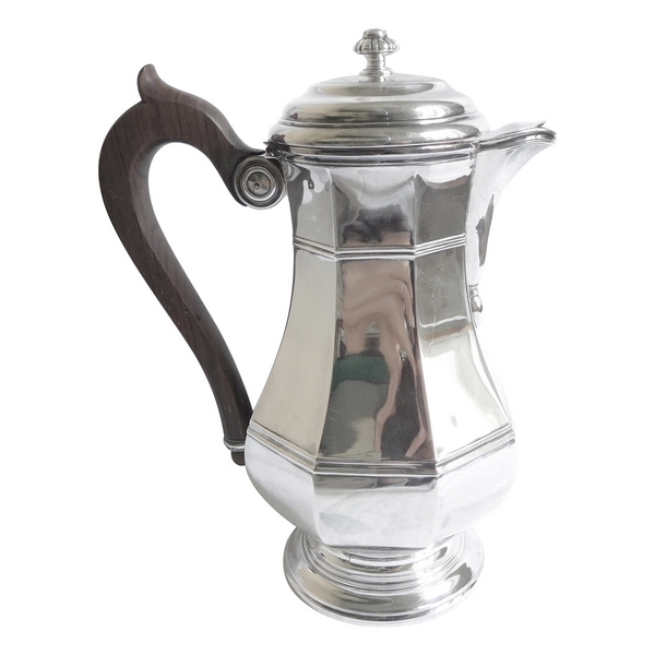 Verseuse / cafetière de style Louis XIV en argent massif, poinçon Minerve, par Puiforcat