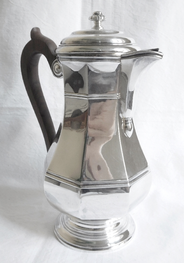 Sterling silver Louis XIV style coffee pot, silversmith Puiforcat