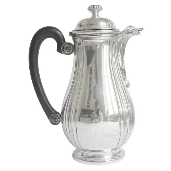 Cafetière / verseuse de style Régence en argent massif, poinçon Minerve, par Hénin et Cie