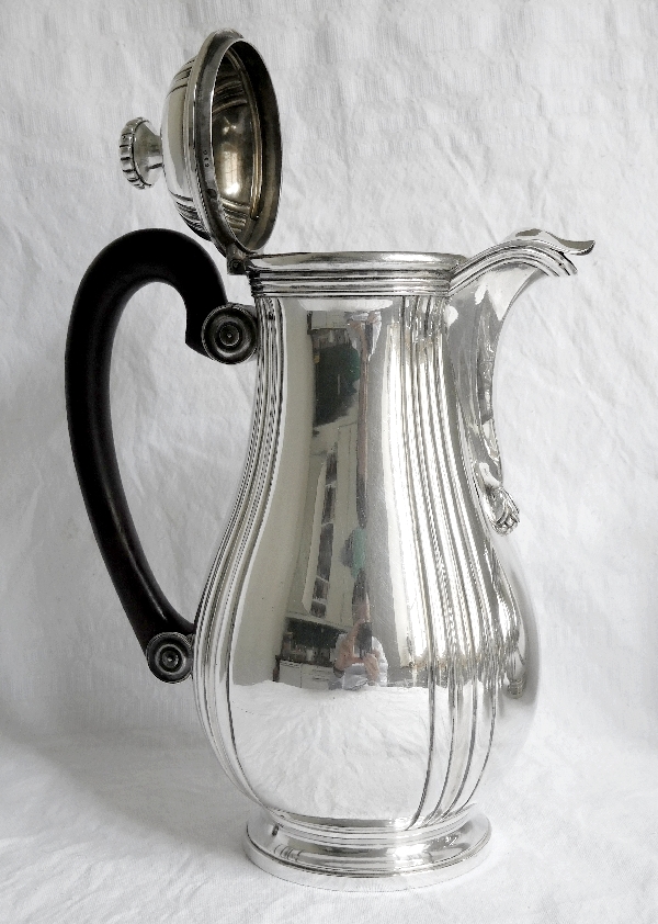 Cafetière / verseuse de style Régence en argent massif, poinçon Minerve, par Hénin et Cie