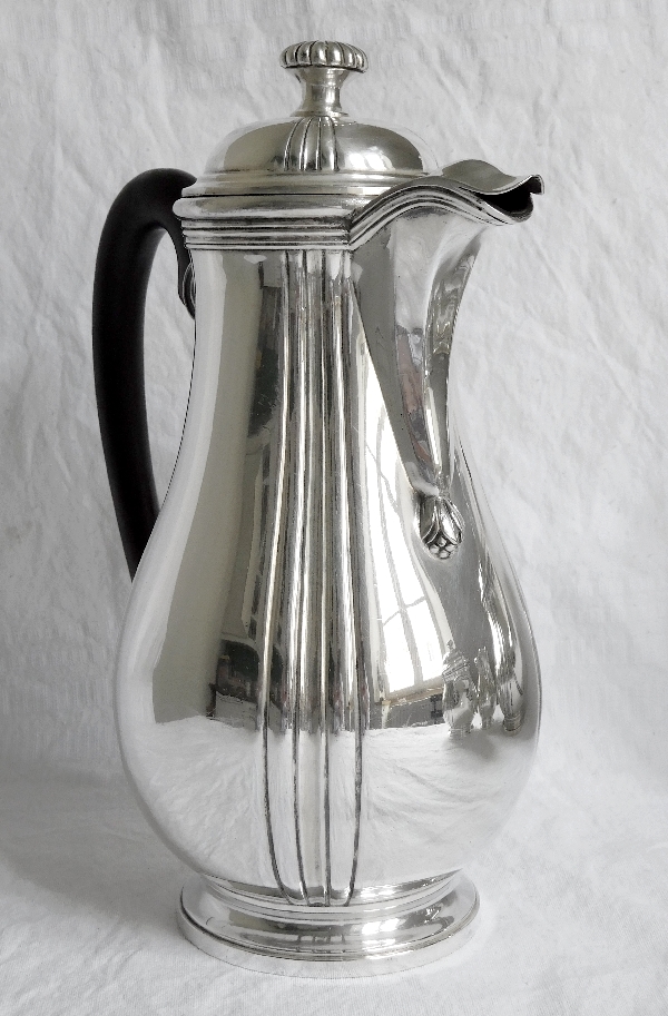 Cafetière / verseuse de style Régence en argent massif, poinçon Minerve, par Hénin et Cie