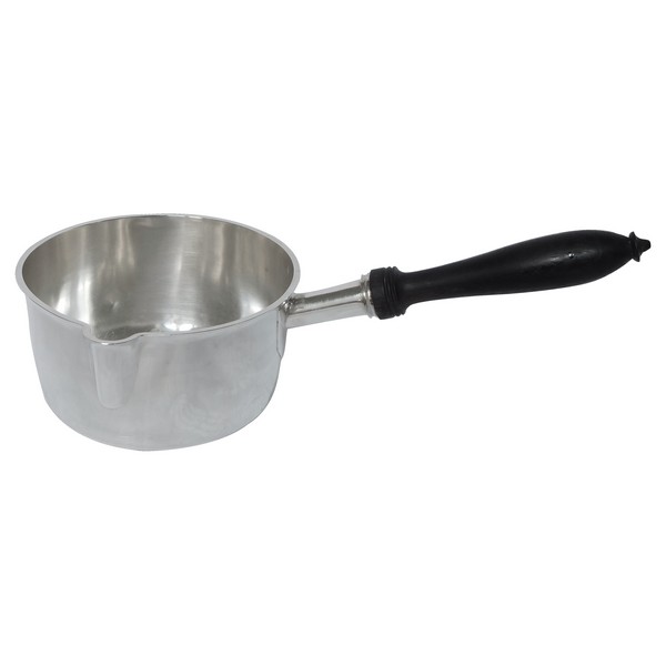 Sterling silver pan, ebony handle