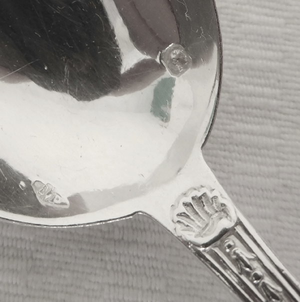 Puiforcat : série de 8 cuillères à café de style Transition, modèle Pompadour en argent massif, poinçon Minerve