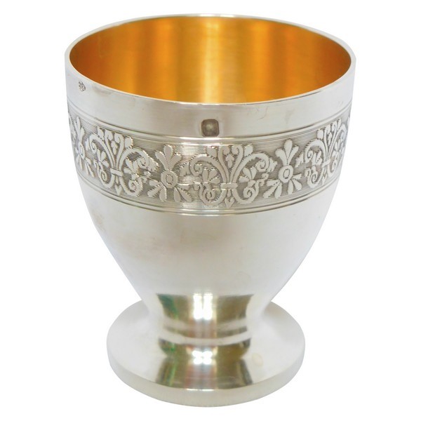 Sterling silver and vermeil eggcup, silversmith par Charles Barrier