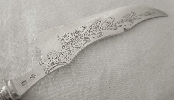 Sterling silver butter knife, silversmith Philippe Berthier, 19th century
