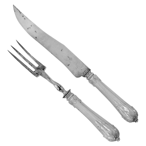 Sterling silver cutlery set, mid 19th century