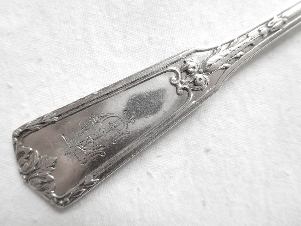 Sterling silver Louis XIV style fork and spoon, set for a child, silversmith Soufflot 
