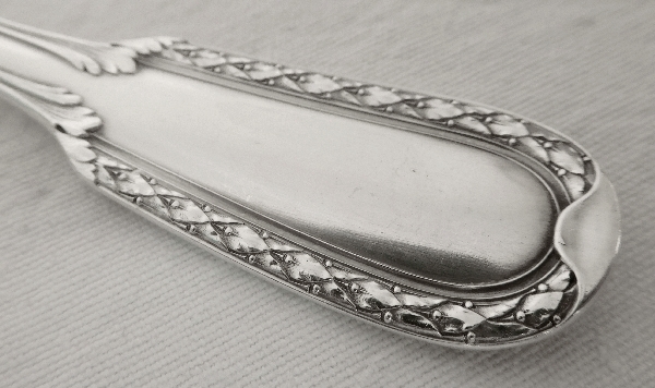 Puiforcat : Louis XVI style sterling silver cutlery set for a kid, Suffren pattern