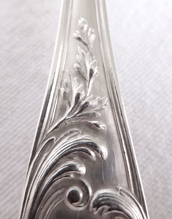 Sterling silver fork and spoon for a child, Louis XV style, silversmith Puiforcat & Vve Compère