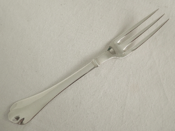 Puiforcat : sterling silver table set for one : a fork, a spoon, Richelieu pattern