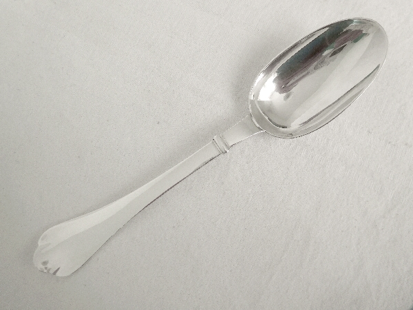 Puiforcat : sterling silver table set for one : a fork, a spoon, Richelieu pattern