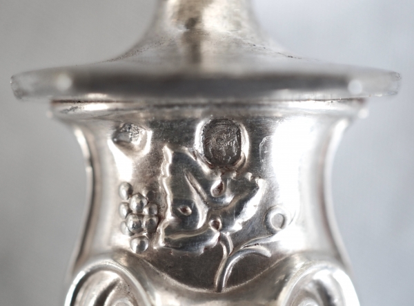 Sterling silver and ivory serving set, Louis XVI style, Napoleon III production circa 1860