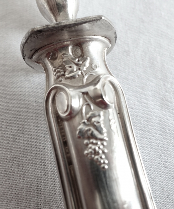 Sterling silver and ivory serving set, Louis XVI style, Napoleon III production circa 1860