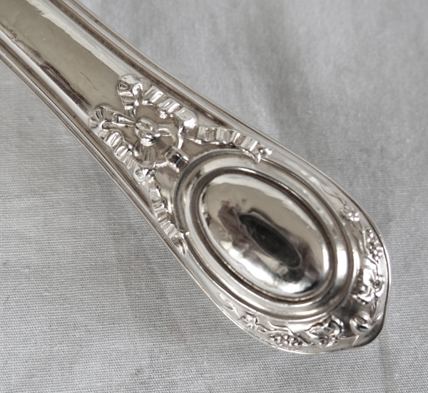 Sterling silver and ivory serving set, Louis XVI style, Napoleon III production circa 1860