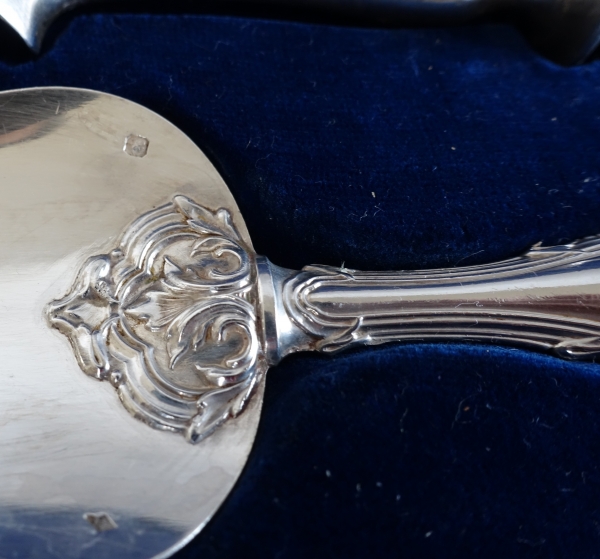Sterling silver and ivory serving set, Louis XVI style, Napoleon III production circa 1860
