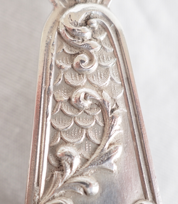 Sterling silver and vermeil strawberry serving spoon, Louis XV style - silversmith Henri Lapeyre