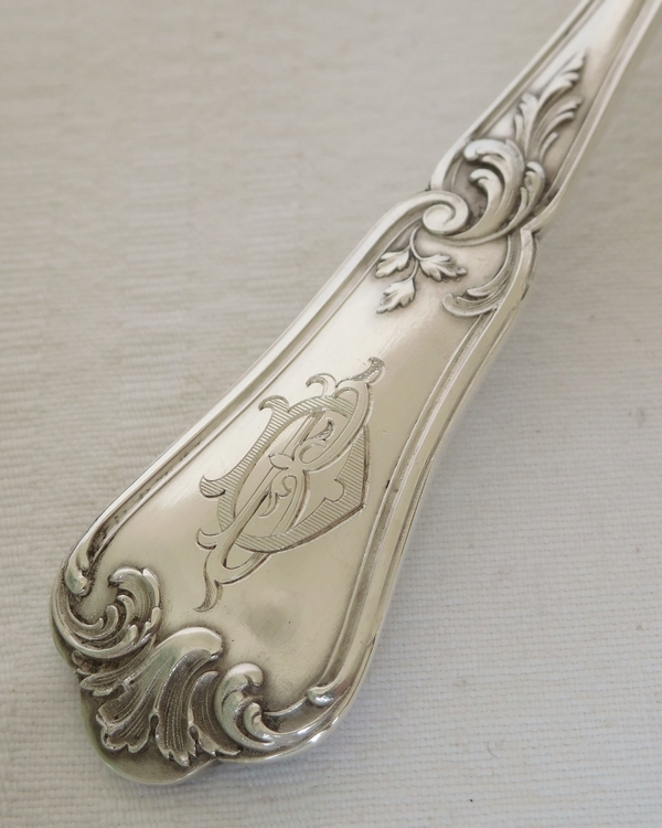 Sterling silver & vermeil strawberry serving spoon, Louis XV style, Laparra & Gabriel