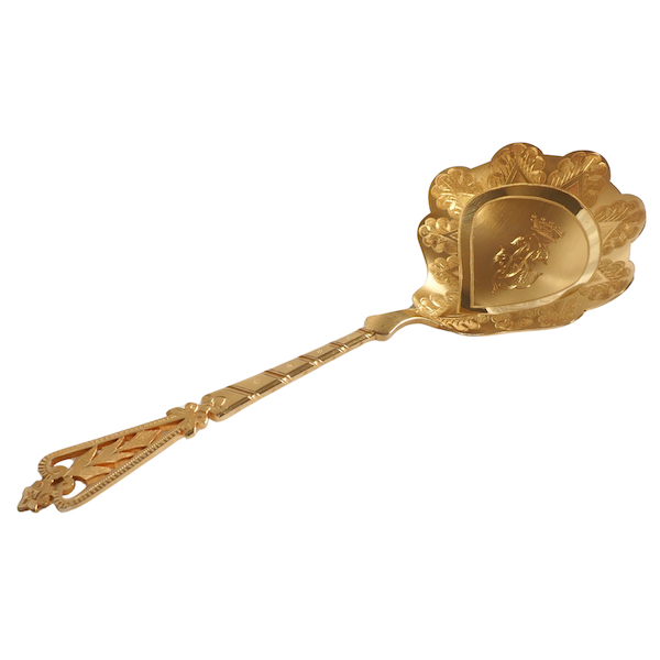 Vermeil strawberry spoon (sterling silver), crown of Baron