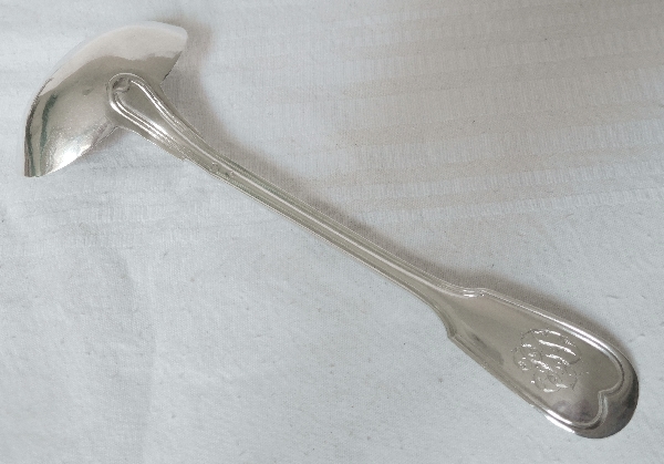 Antique French sterling silver cream ladle, late 19th century