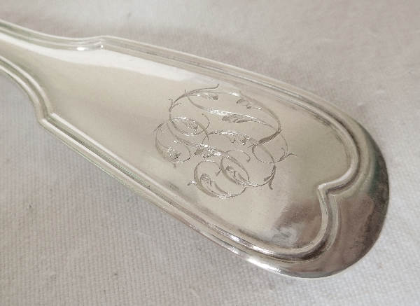 Antique French sterling silver cream ladle, late 19th century