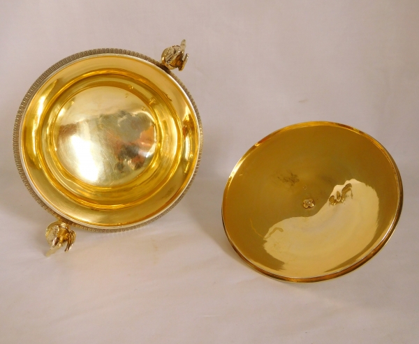 Empire style vermeil drageoir / candy box, early 19th century circa 1820