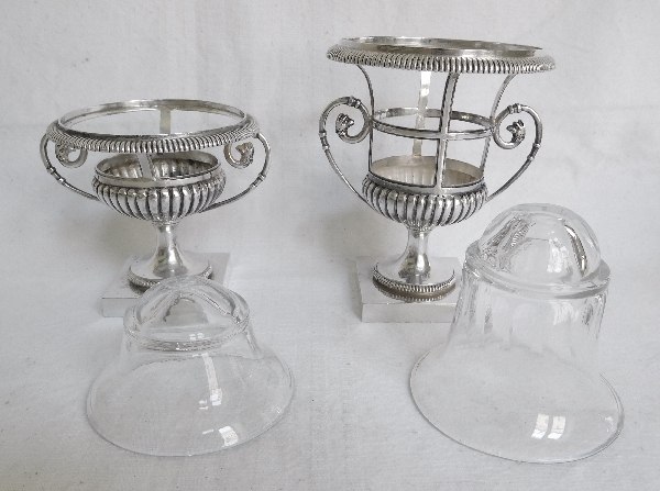 Empire sterling silver mustard and salt set : 4 salt cellars, a mustard pot