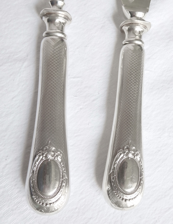 Sterling silver serving pieces set, late 19th century, silversmith Alphonse Debain