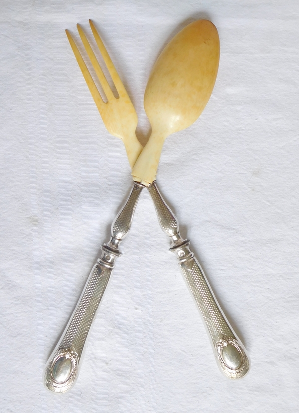 Sterling silver serving pieces set, late 19th century, silversmith Alphonse Debain