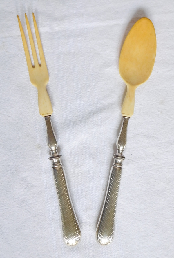 Sterling silver serving pieces set, late 19th century, silversmith Alphonse Debain