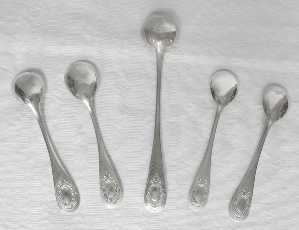 Sterling silver serving pieces set, late 19th century, silversmith Alphonse Debain