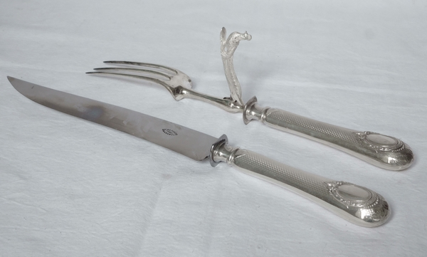 Sterling silver serving pieces set, late 19th century, silversmith Alphonse Debain