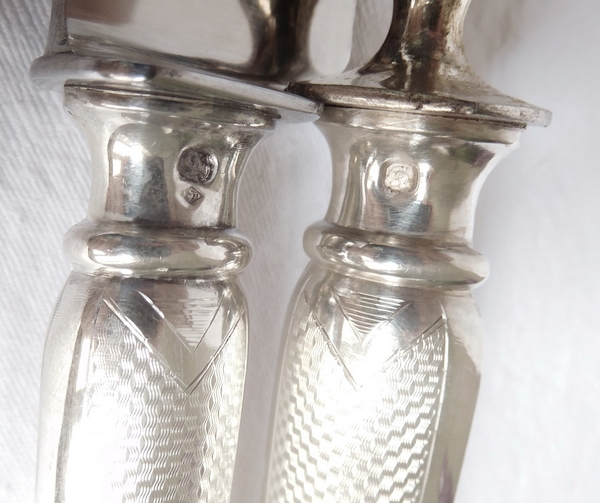 Sterling silver serving pieces set, late 19th century, silversmith Alphonse Debain