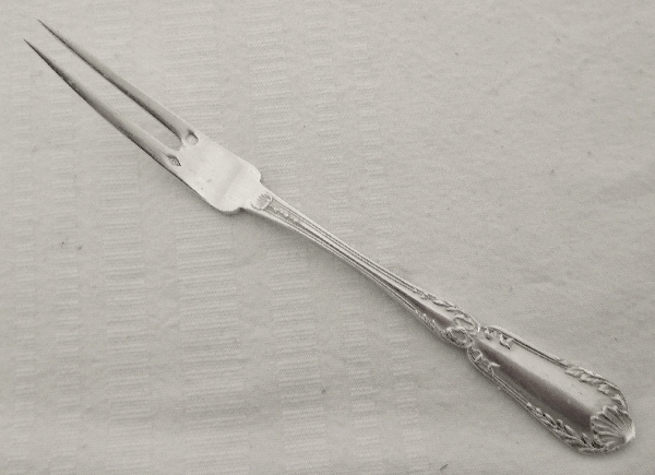 Puiforcat : set of 6 sterling silver snales forks, Transition style Pompadour pattern