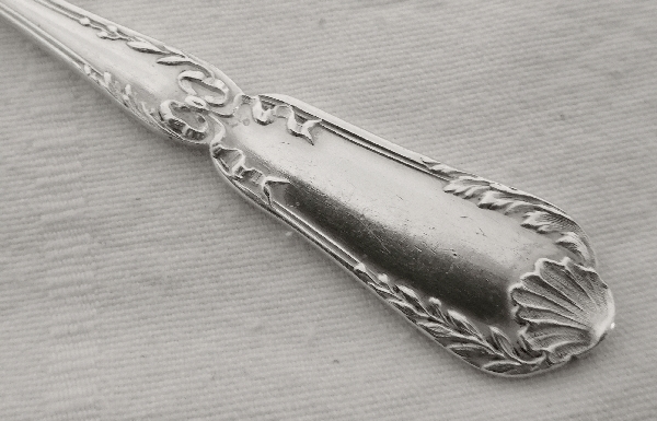 Puiforcat : set of 6 sterling silver snales forks, Transition style Pompadour pattern