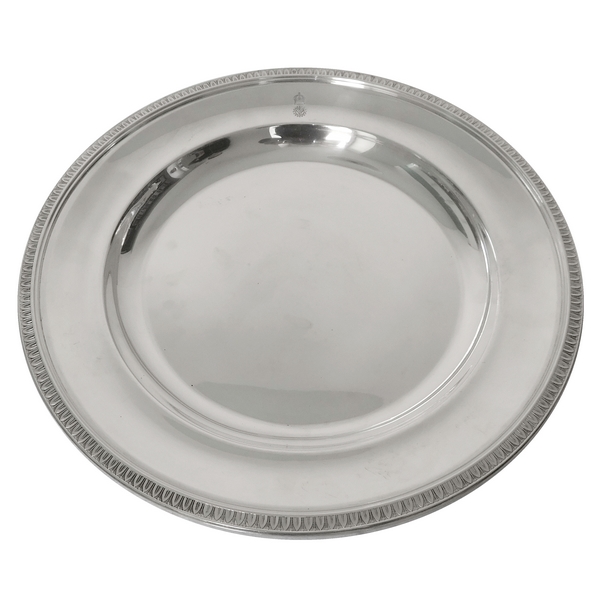 Large sterling silver dish, Cardeilhac, Malmaison pattern - 1062g